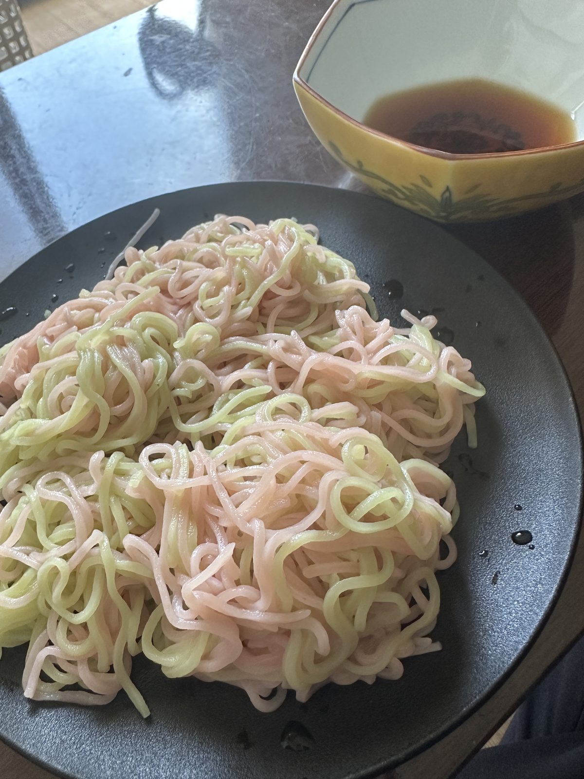 昼食（11:41）— 三色そうめん（テスト3日目・最終日）とめんつゆ